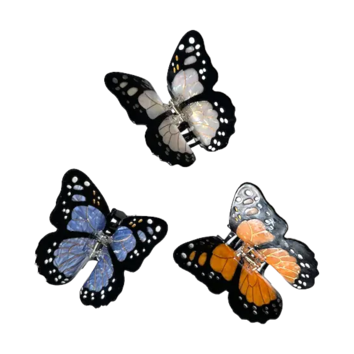 Hand-painted Mini Monarch Butterfly Claw Hair Clip main image 0