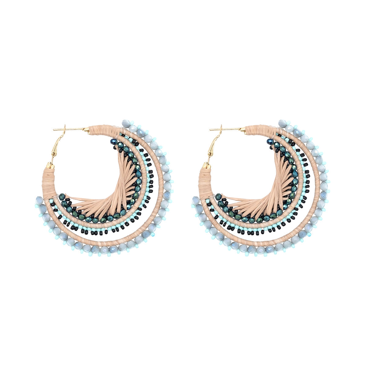 Pale Blue and Blush Pink Hoop Earrings Gold Plated Hoops With Baby Blue and  Light Pink Glass Beads Pastel Beaded Earrings UK Seller - Etsy