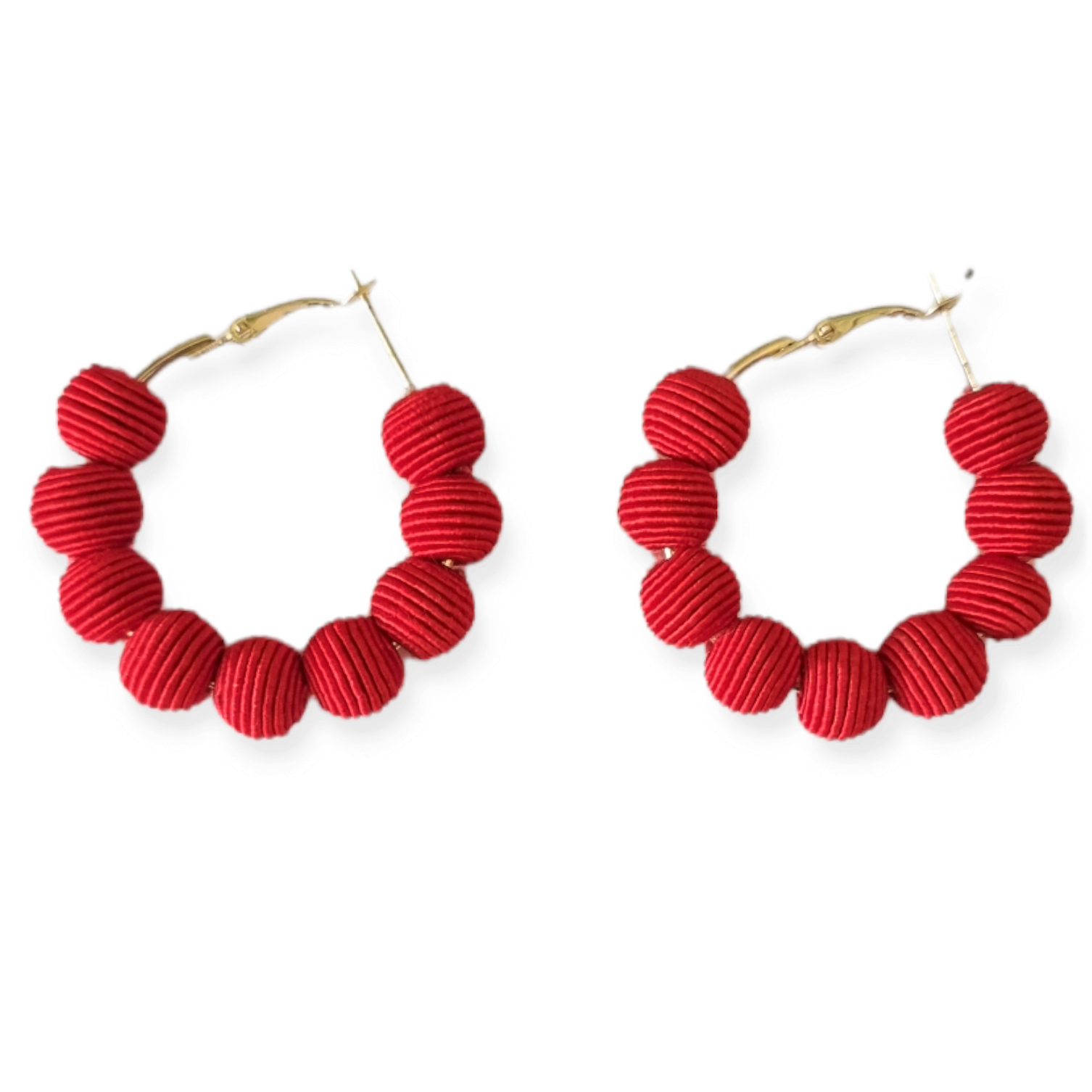 Small red sales hoop earrings